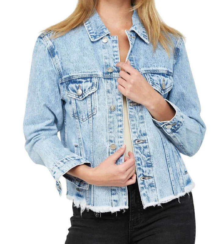 women's coats with floral printsOversized Denim Jacket In Medium Wash