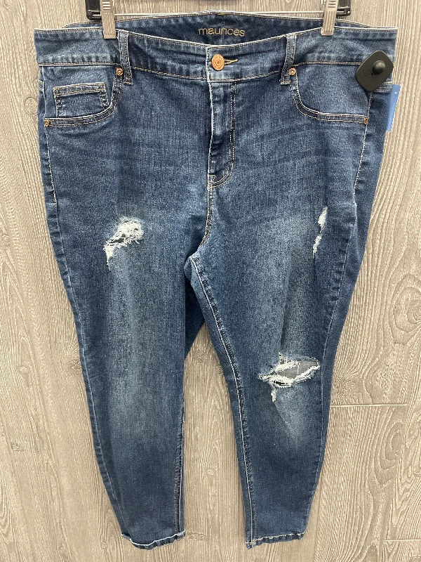 women's high-ankle denim jeansJeans Cropped By Maurices In Blue Denim, Size: 20