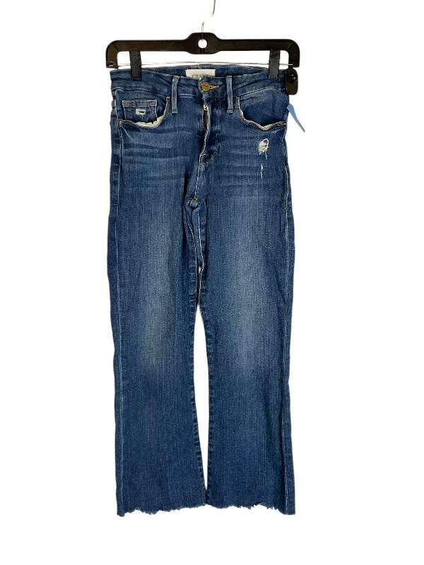 women's mom jeans denimJeans Boot Cut By Frame In Blue Denim, Size: 0