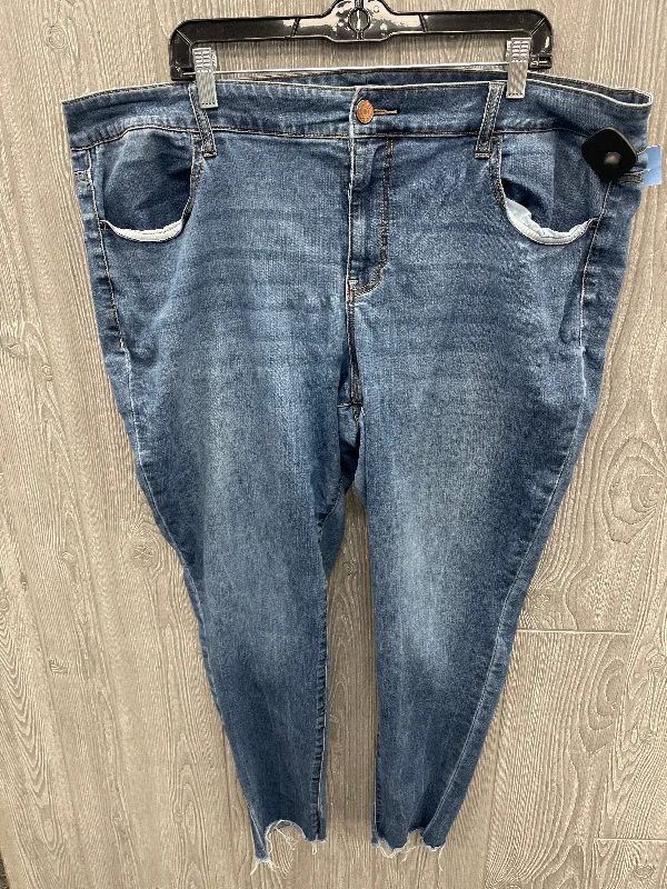 women's distressed denim jeansJeans Cropped By Maurices In Blue Denim, Size: 22