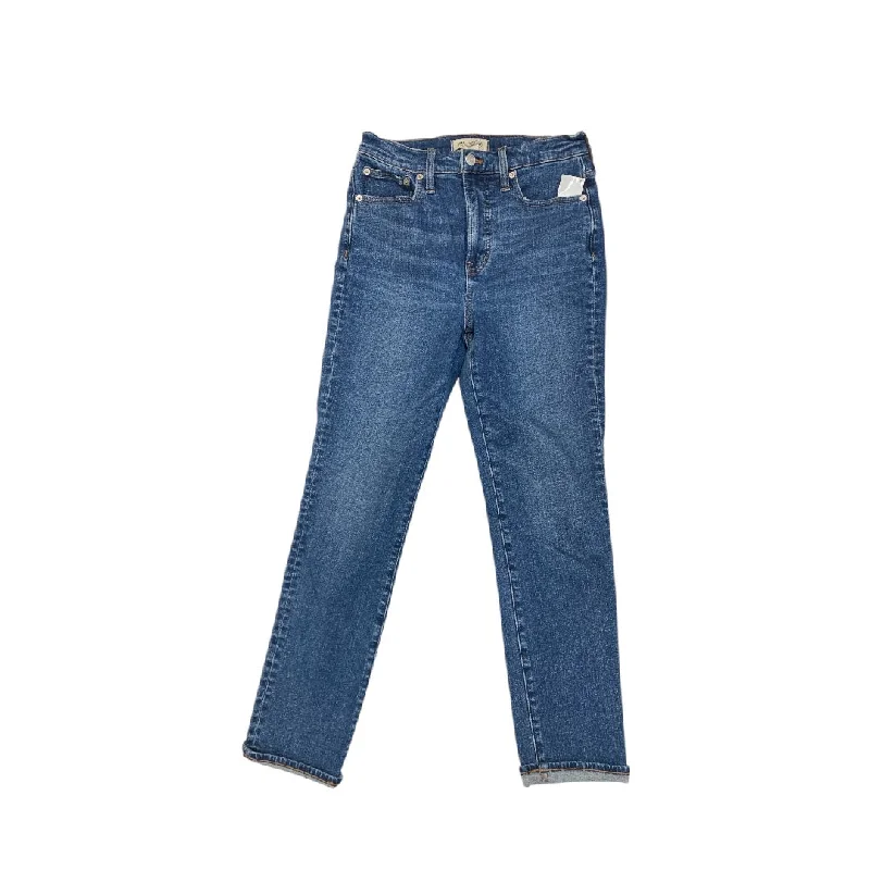 women's denim jeans with embroidery on pocketsJeans Straight By Madewell In Blue Denim, Size: 0