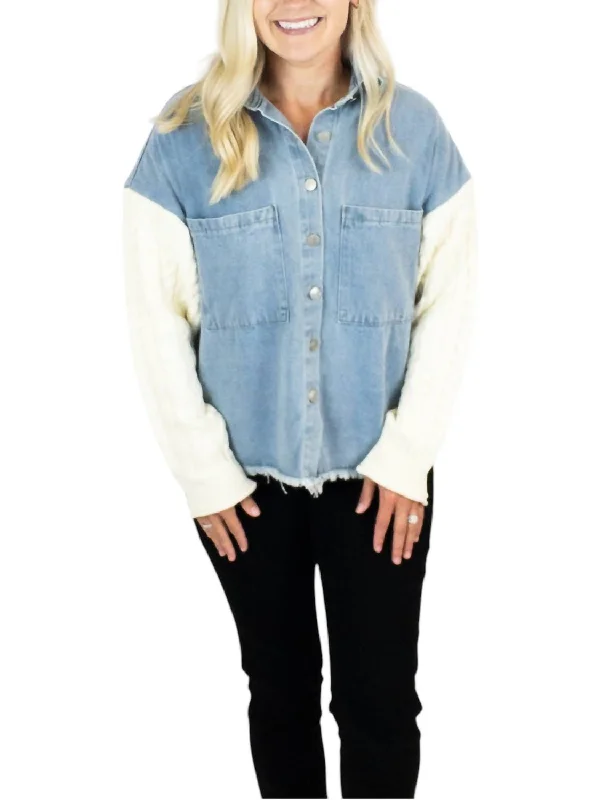 women's coats with velvet finishesAutumn Denim Jacket In Light Wash