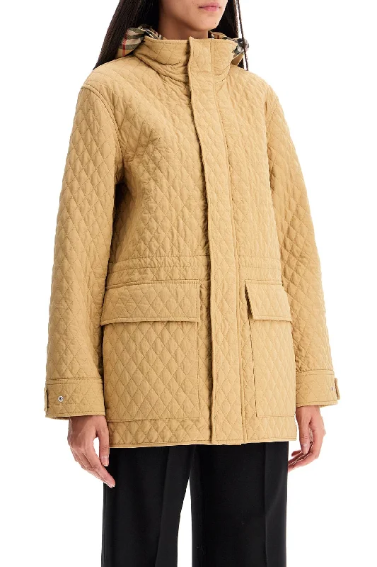 women's down coatsBurberry Quilted Jacket With Removable Hood