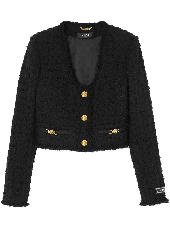 women's coats with military-inspired designsVersace Women's Jackets