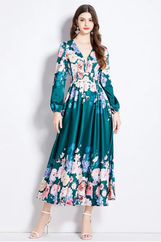 women's lace-up dressesWOMEN FASHION CHIFFON MAXI DRESS