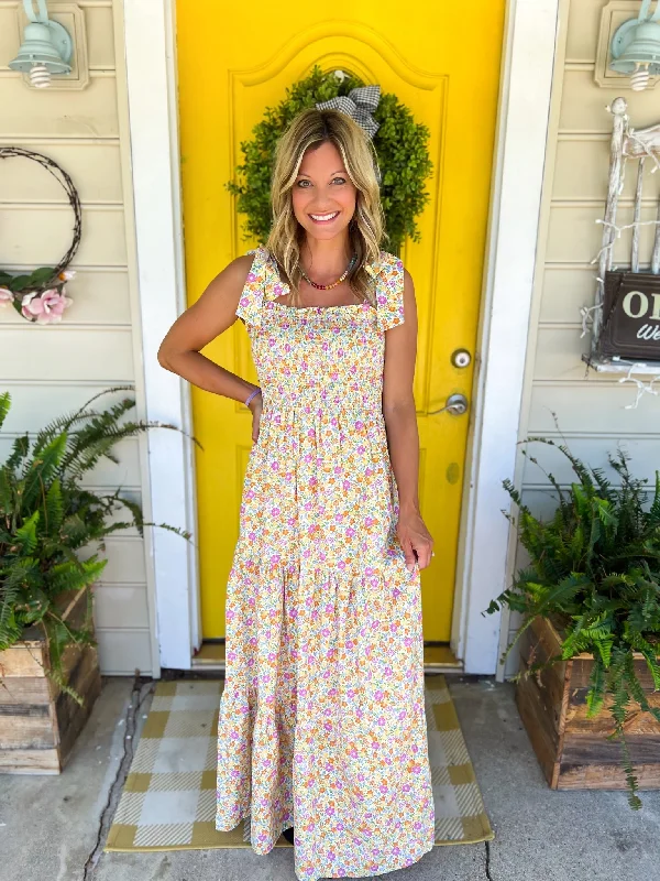 Evening DressSummer Sunshine Floral Maxi