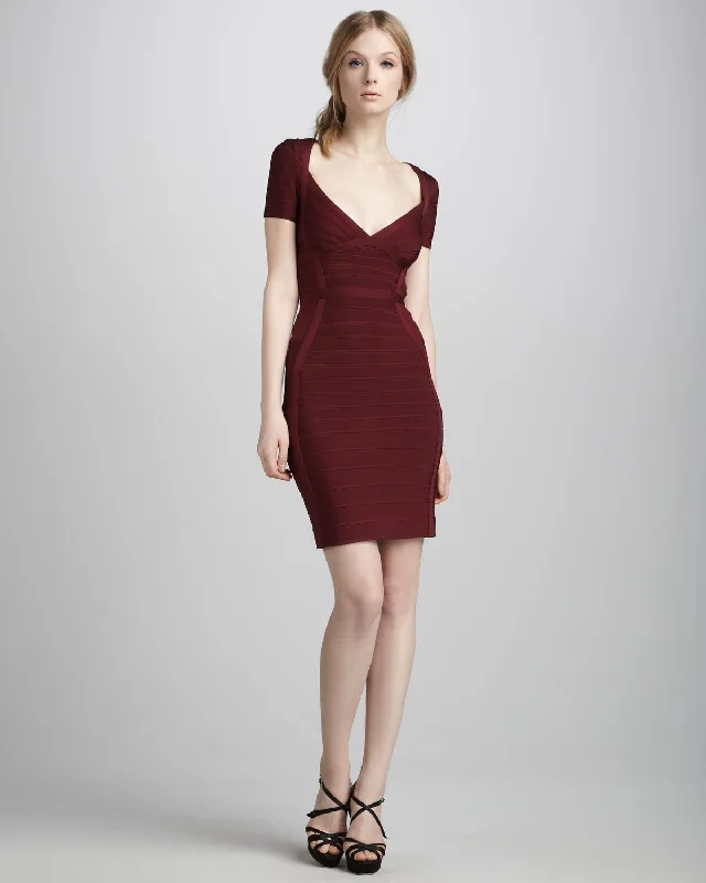 women's evening dressesDonavan Short Sleeve Mini Dress - Beet