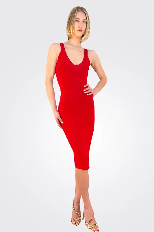 Zip-Up DressSadie Bandage Mini Dress - Lipstick Red