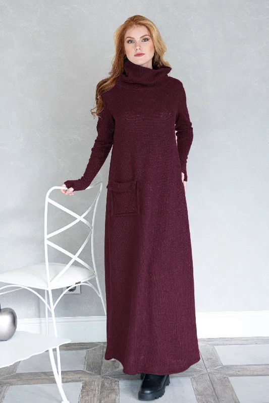 women's wrap dressesMaxi Sweater Dress with Pockets