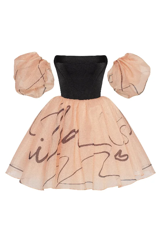 women's ethical fashion dressesPuffy mini dress with Milla's signature, Xo Xo