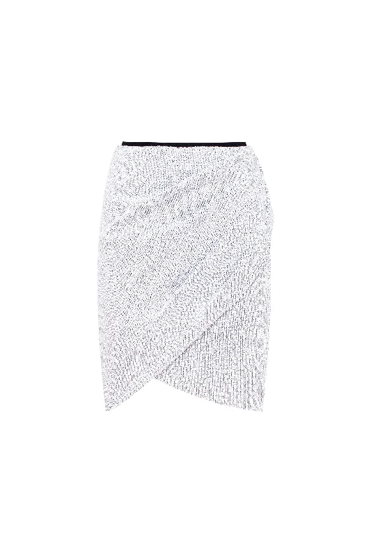 Metallic DressWhite sequined wrapped mini skirt 