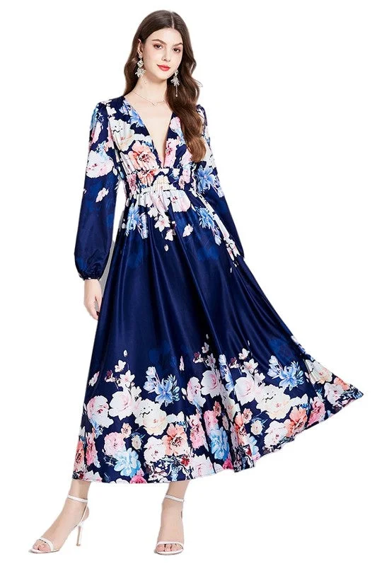 women's flutter-sleeved dressesWOMEN FASHION CHIFFON MAXI DRESS