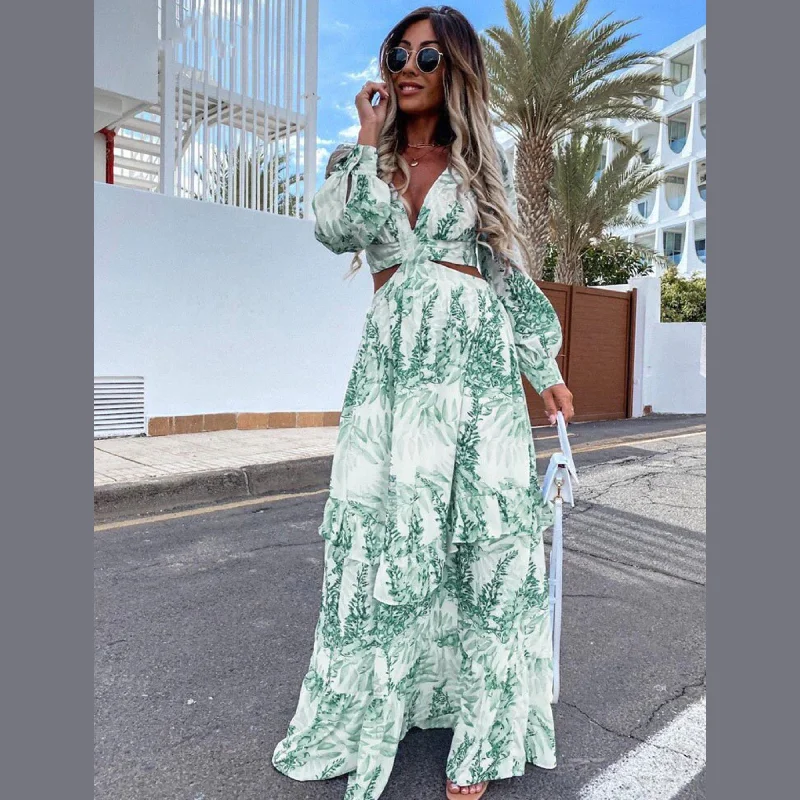 women's luxury dressesBohemian Summer Maxi Dress, Boho Floral Dress