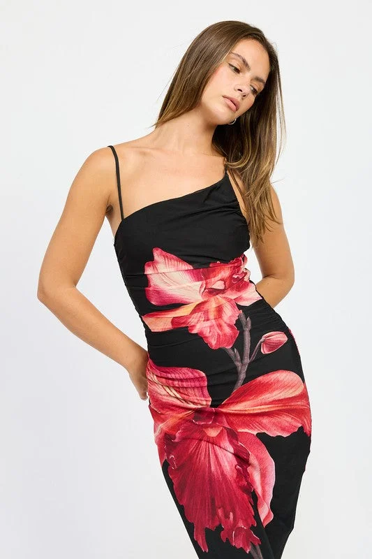 Jersey DressONE SHOULDER RUCHED MAXI DRESS