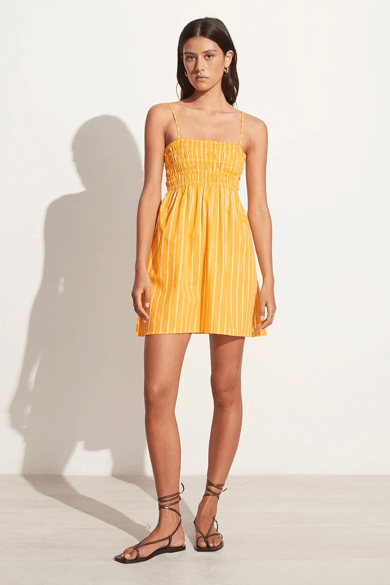 women's vintage dressesJosefine Mini Dress - Adia Stripe Print Citrus