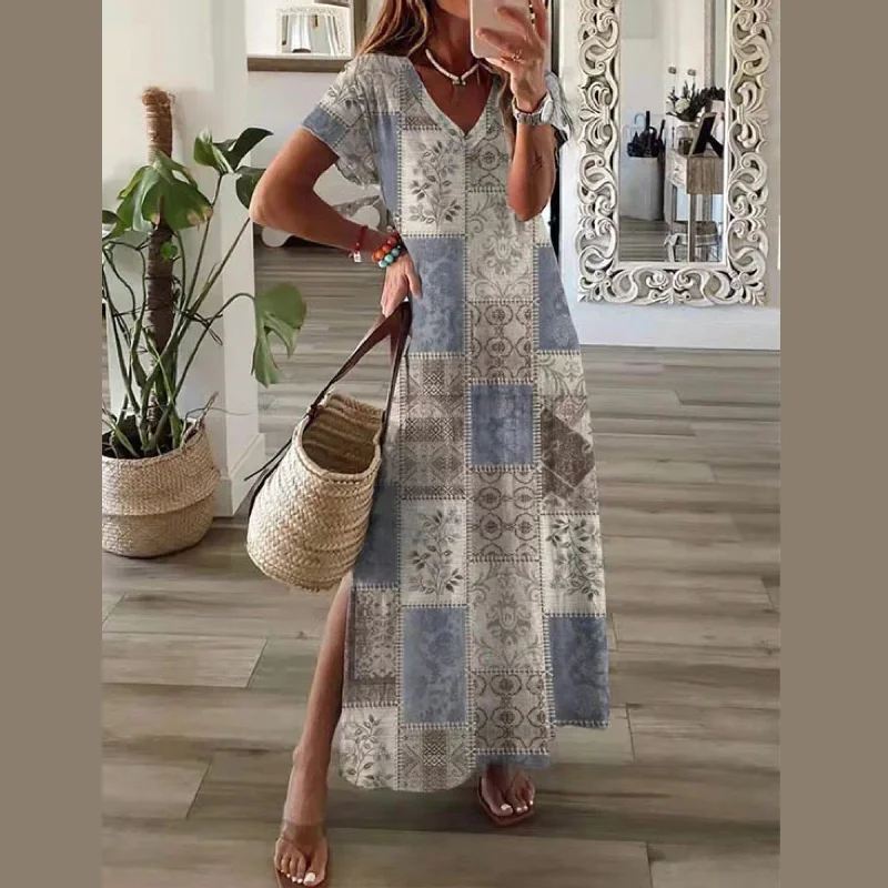 women's vacation dressesBohemian Maxi Summer Dress, Boho Dress For Women