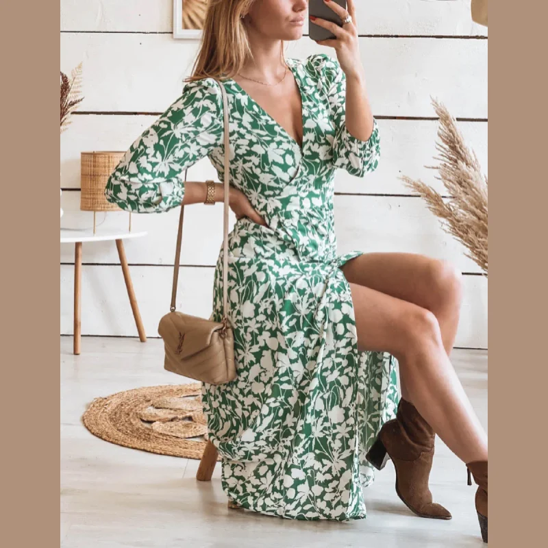 Velvet DressBohemian Summer Dress For Women, Maxi Floral Dress