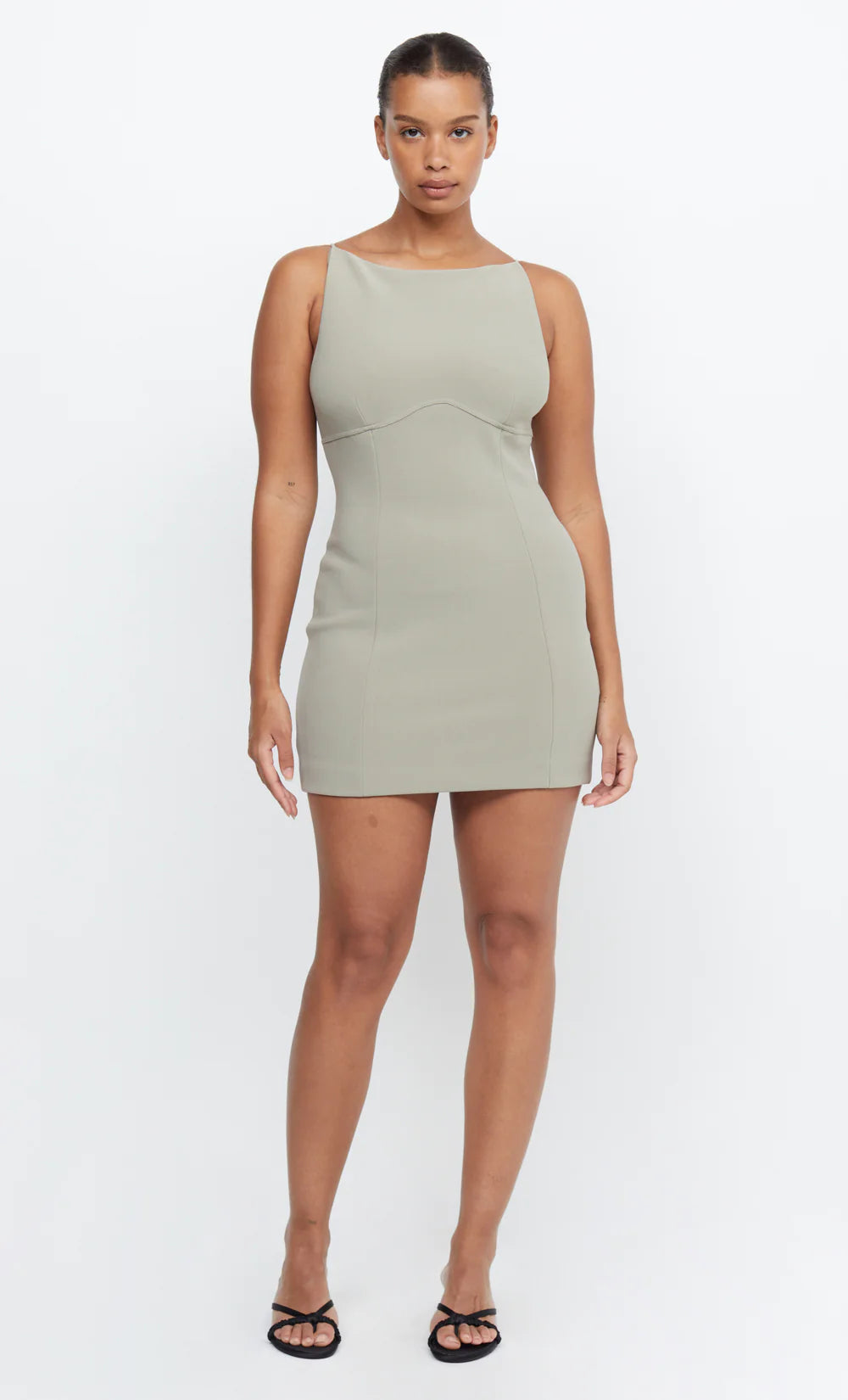 women's hourglass figure dressesMarisol Mini Dress - Silver Sage