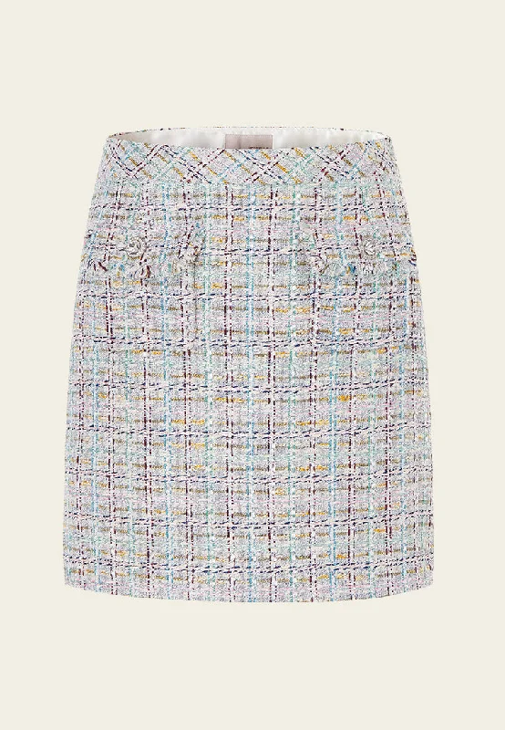 women's solid-color skirtsLurex Classy Patch-pocket Tweed Skirt