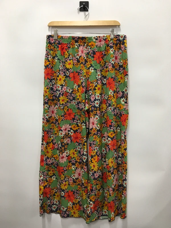 women's plus-size pantsFloral Print Pants Wide Leg Toad & Co, Size L