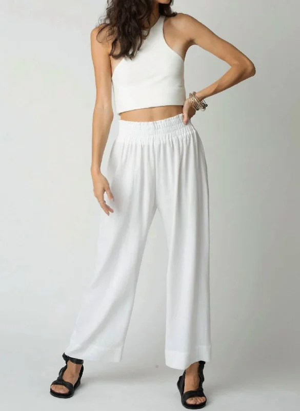 women's stretch pantsTake Me Higher Wide Leg Pants In White