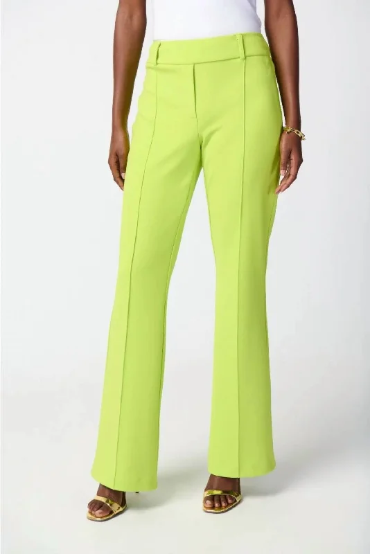 women's spring pantsVertical Seam Flared Pant In Key Lime