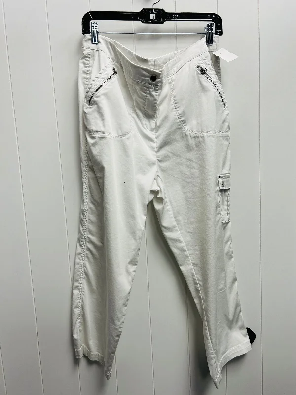 women's mid-rise pantsWhite Pants Cargo & Utility Chicos, Size L