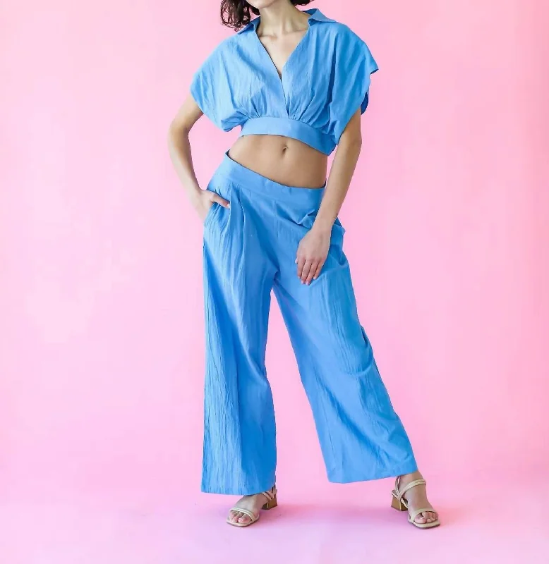 women's dress pantsWide Leg Pants In Blue