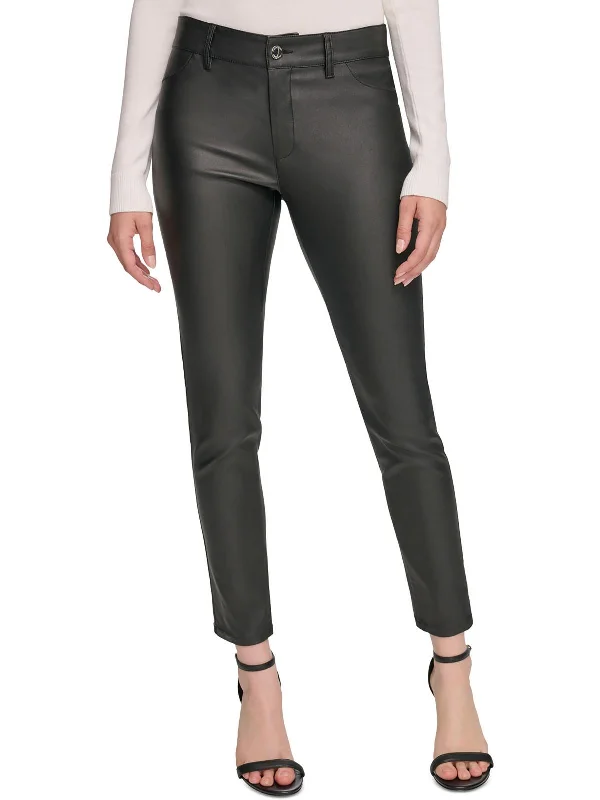 women's yoga pantsWomens Faux Leather Coated Skinny Pants