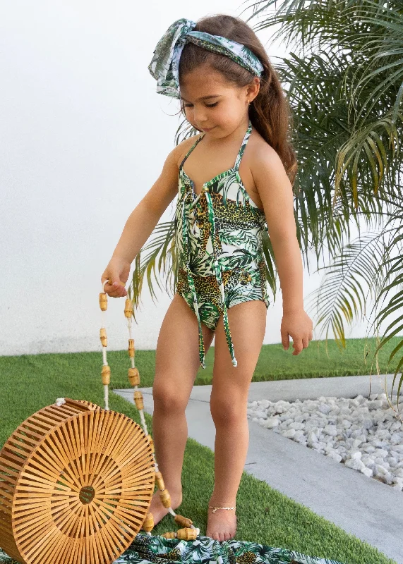 women's lace-up dressesCan't Be Domestic Kids Swimsuit Green