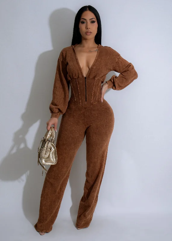 women's prom dressesEclipse Ensemble Jumpsuit Brown