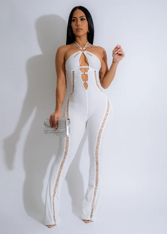 women's ethical fashion dressesEthereal Allure Mesh Jumpsuit White