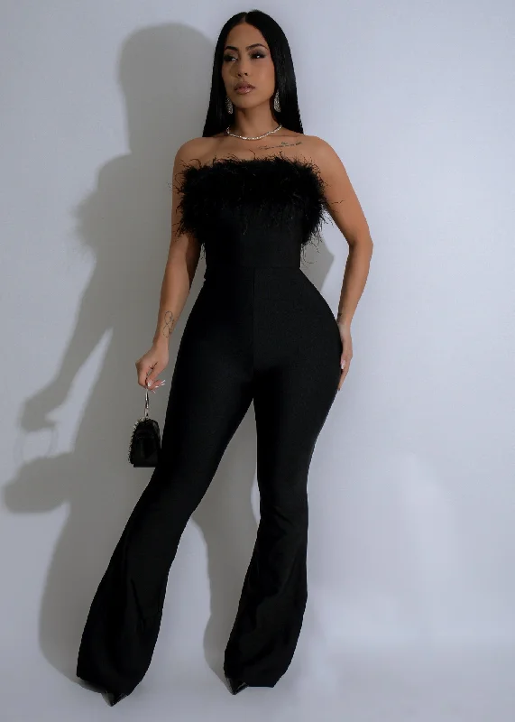 Flowy DressFeathered Allure Jumpsuit Black