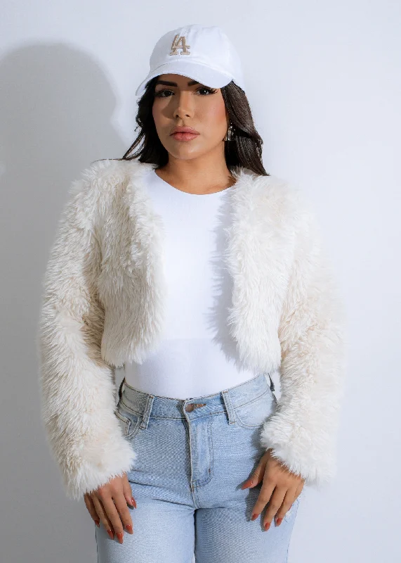 Wrap DressFrostbite Fuzz Jacket White