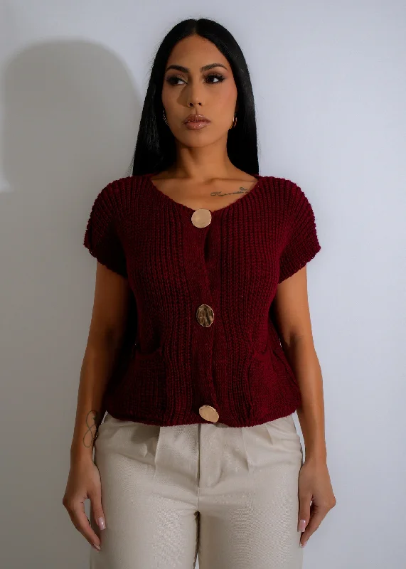 women's designer dressesGolden Hour Knit Long Top Red