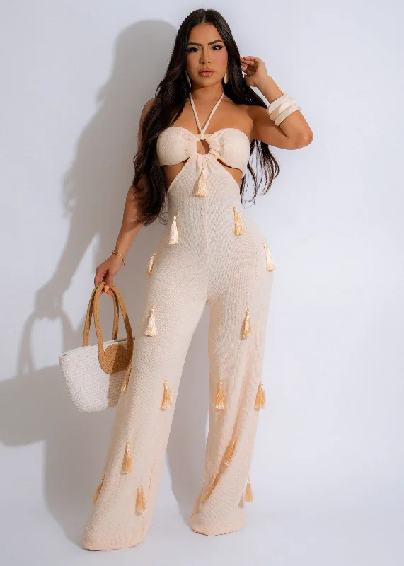 women's empire waist dressesGolden Sands Knit Jumpsuit Nude