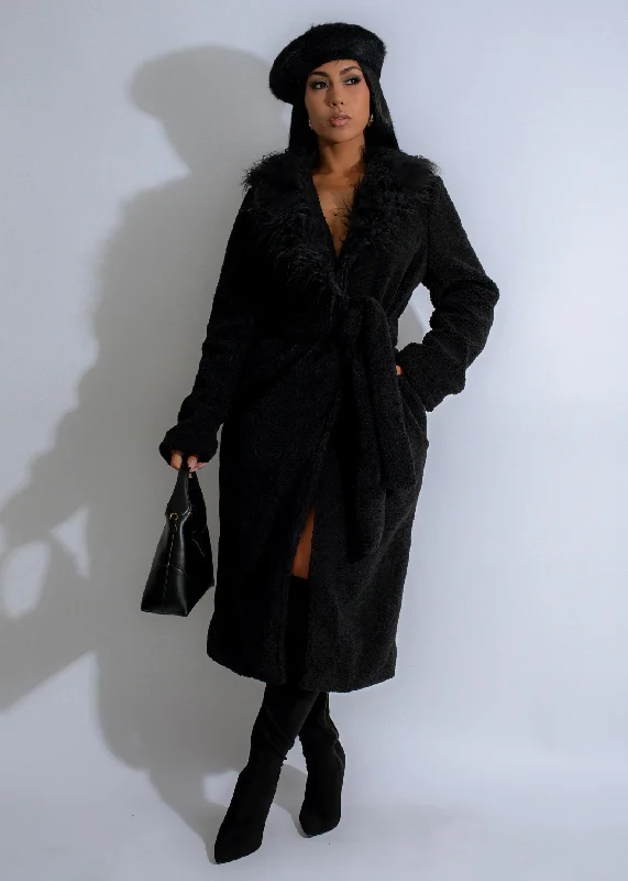 women's minimalist dressesNightfall Plush Coat Black