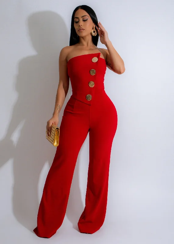 women's halter dressesRegal Ascent Jumpsuit Red