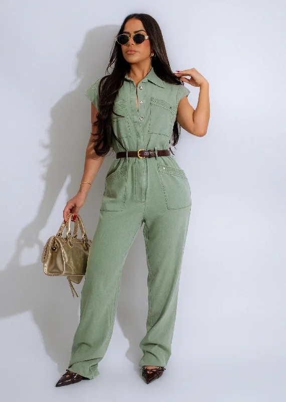 Tulle DressSage Utility Jumpsuit Green