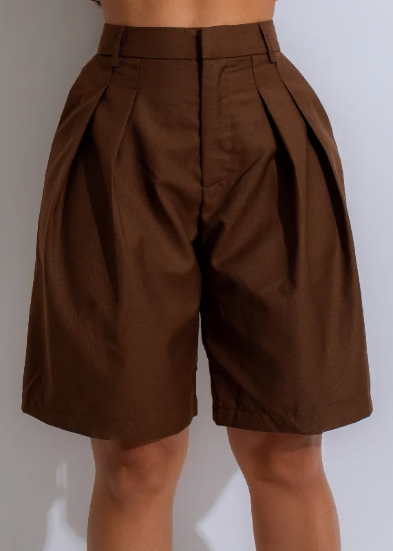 women's short-sleeved dressesTimeless Trousers Shorts Brown