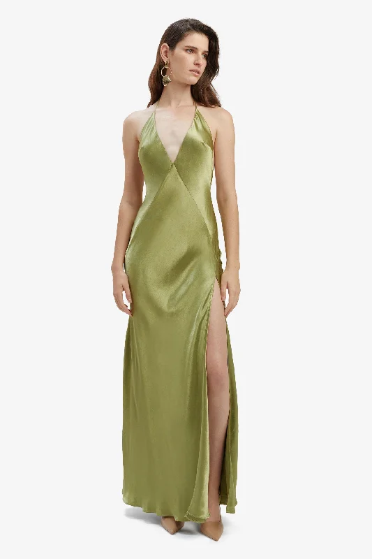 women's made-to-order dressesYve Halter Dress - Khaki