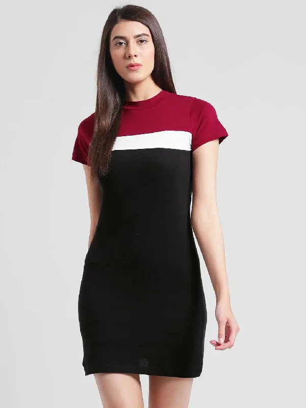 Chic DressRigo Color Block Short Sleeve Bodycon Dress