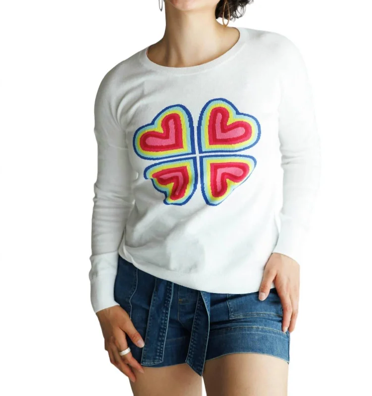 Soft Sweaters4 Hearts Crew Sweater In White