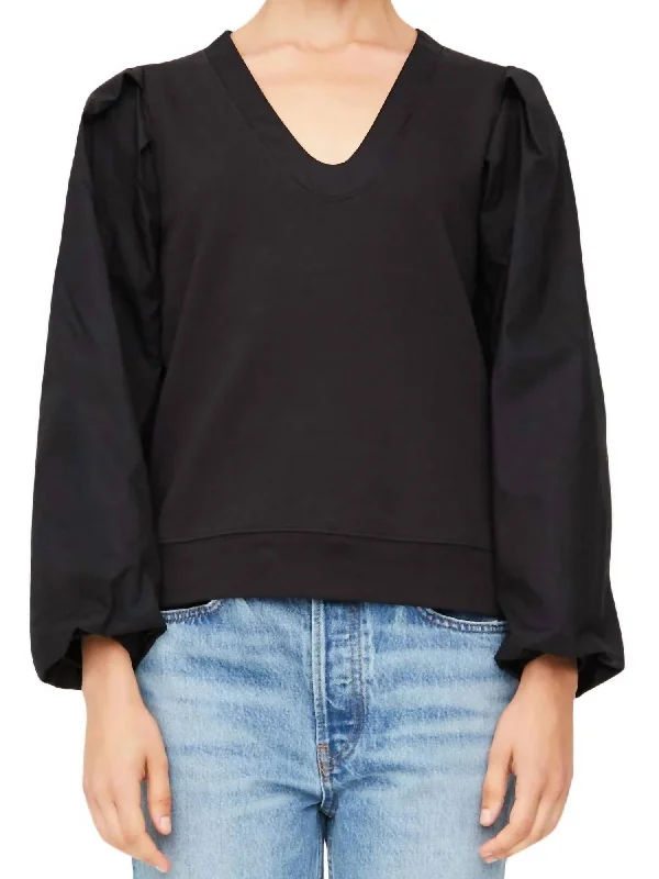 Dressy SweatersBianca Pullover Top In Black