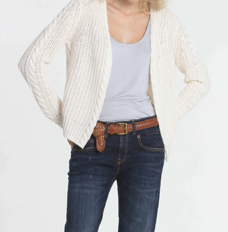 Patterned SweatersCool Days Cardigan In White