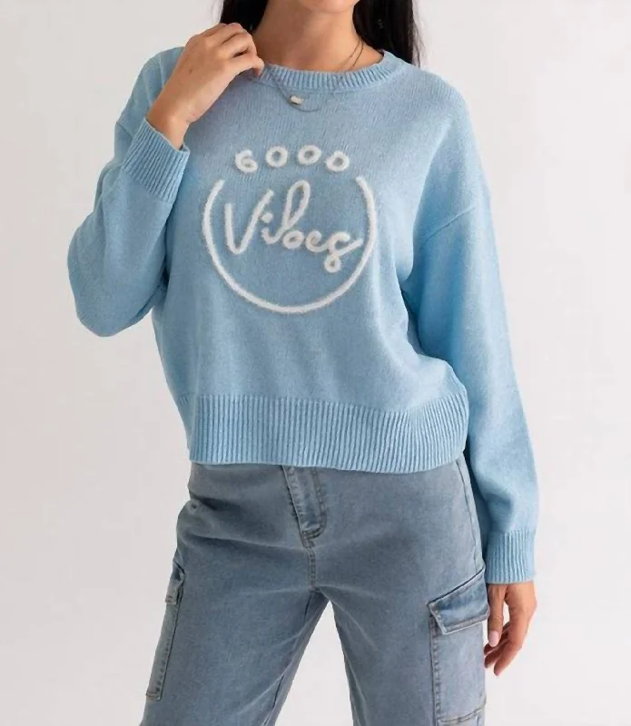 Quick-Dry Wool SweatersGood Vibes Sweater In Light Blue