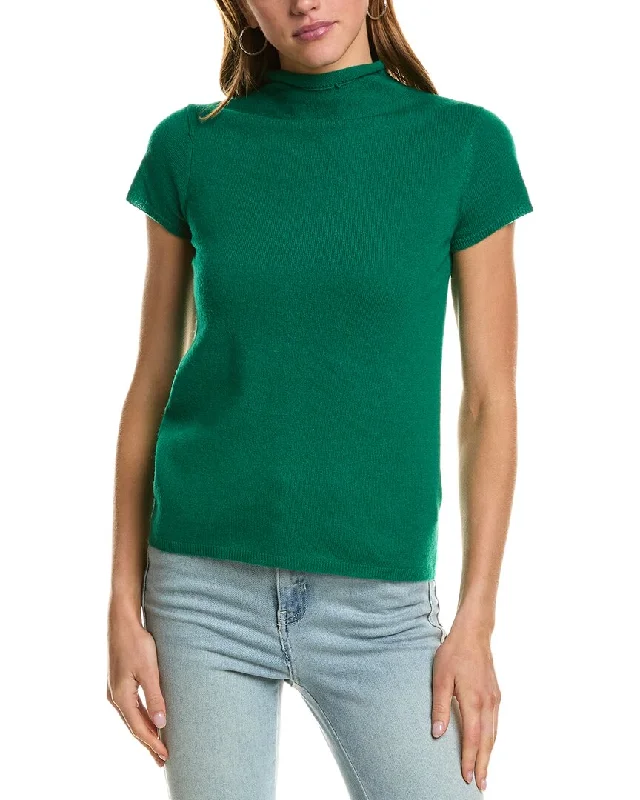 women's tops for glamorous eveningsInCashmere Turtleneck Cashmere T-Shirt