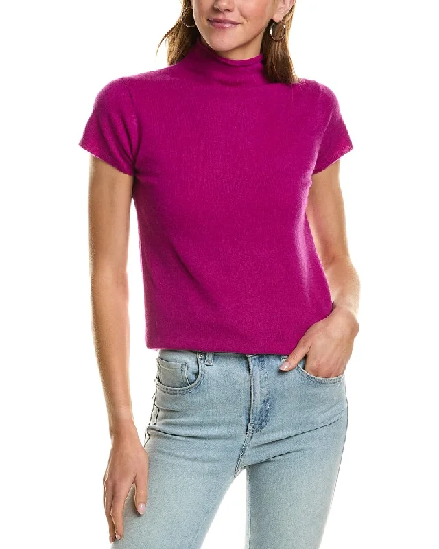 elegant women's topsInCashmere Turtleneck Cashmere T-Shirt