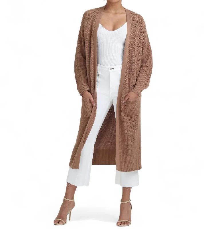 Extra-Large Flannel-Lined SweatersJanice Cardigan In Cinnamon