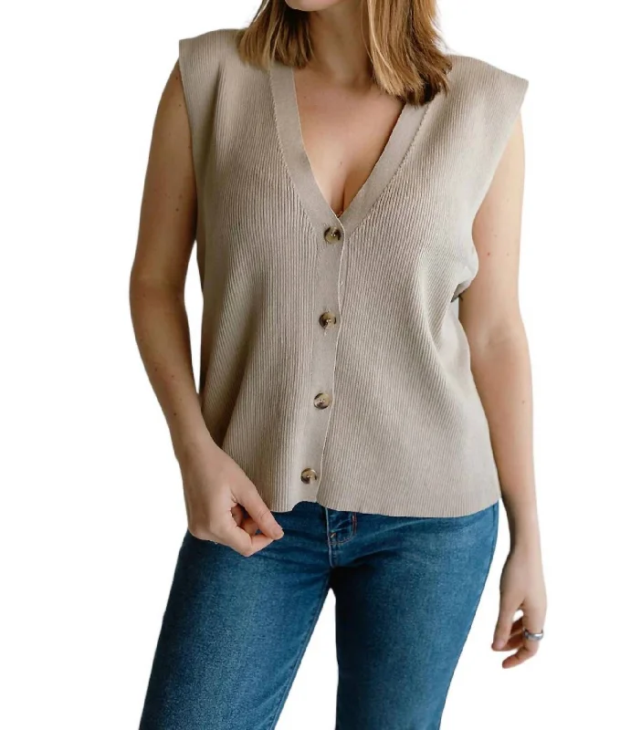 Cozy SweatersSummer Sweater Vest In Greige